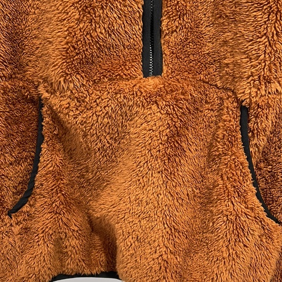 Merokeety Zip 3/4 Zip Teddy Type Cozy Brown Jacket Size Small - Picture 4 of 5